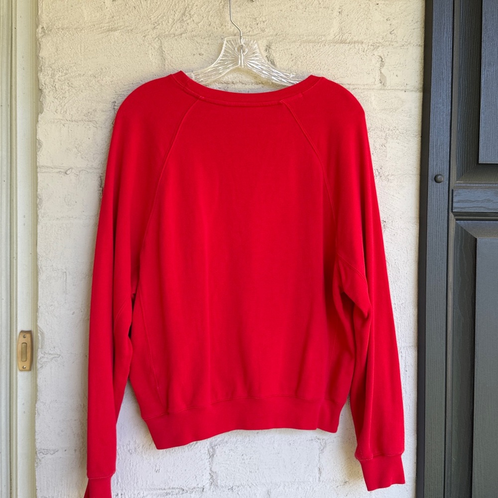 J Crew Cozy Season Red Pullover Sweatshirt Size Small - Picture 7 of 13